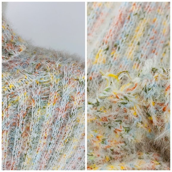 Lulus Sweater Dress Women's Size XS Sweet Whispers Multicolored Eyelash Knit Tur - Picture 8 of 11